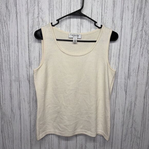 St. John Tops - Womens Size M St John Knit Tank Ivory EUC